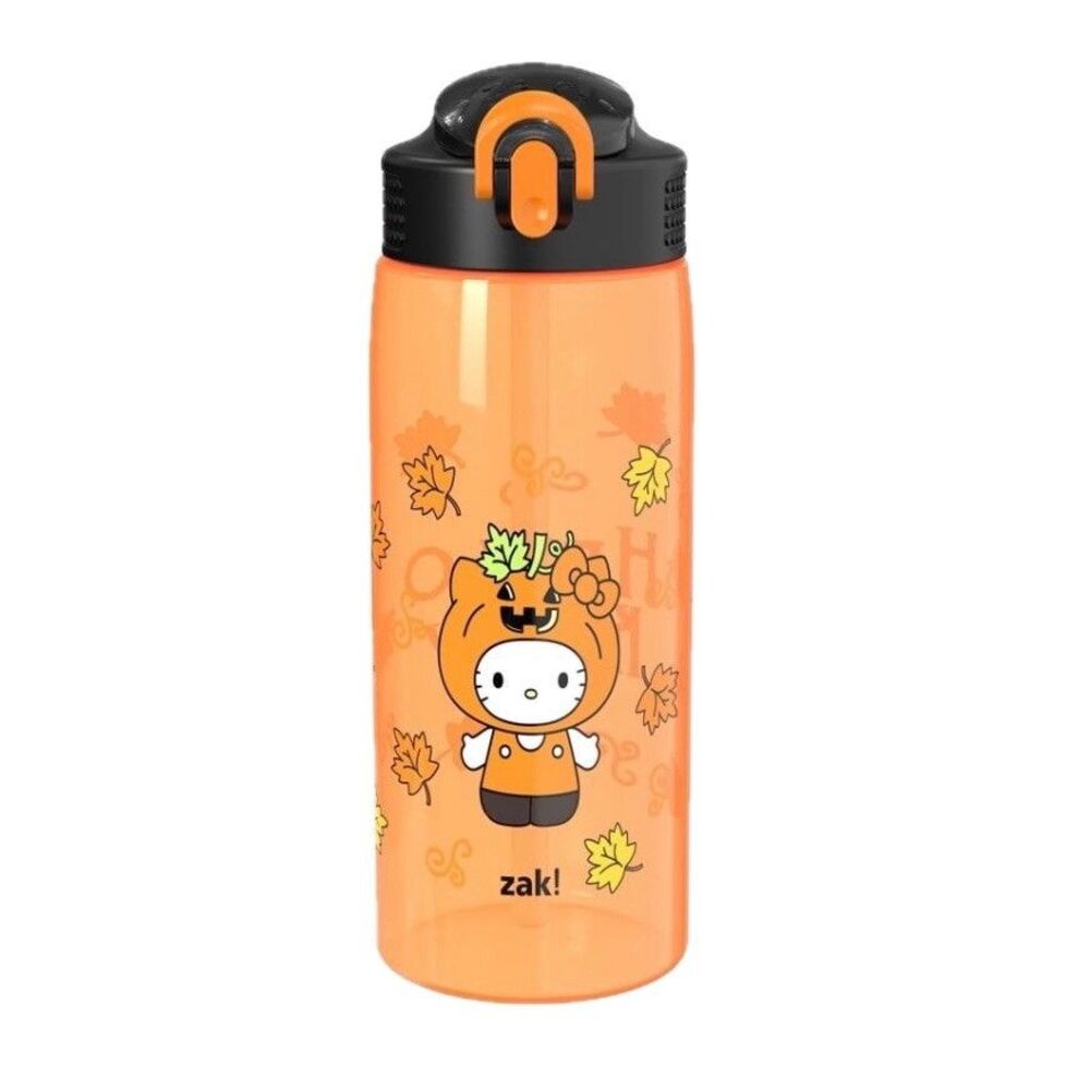 Zak Designs 25oz Hello Kitty Halloween Orange Kids Straw Water Bottle